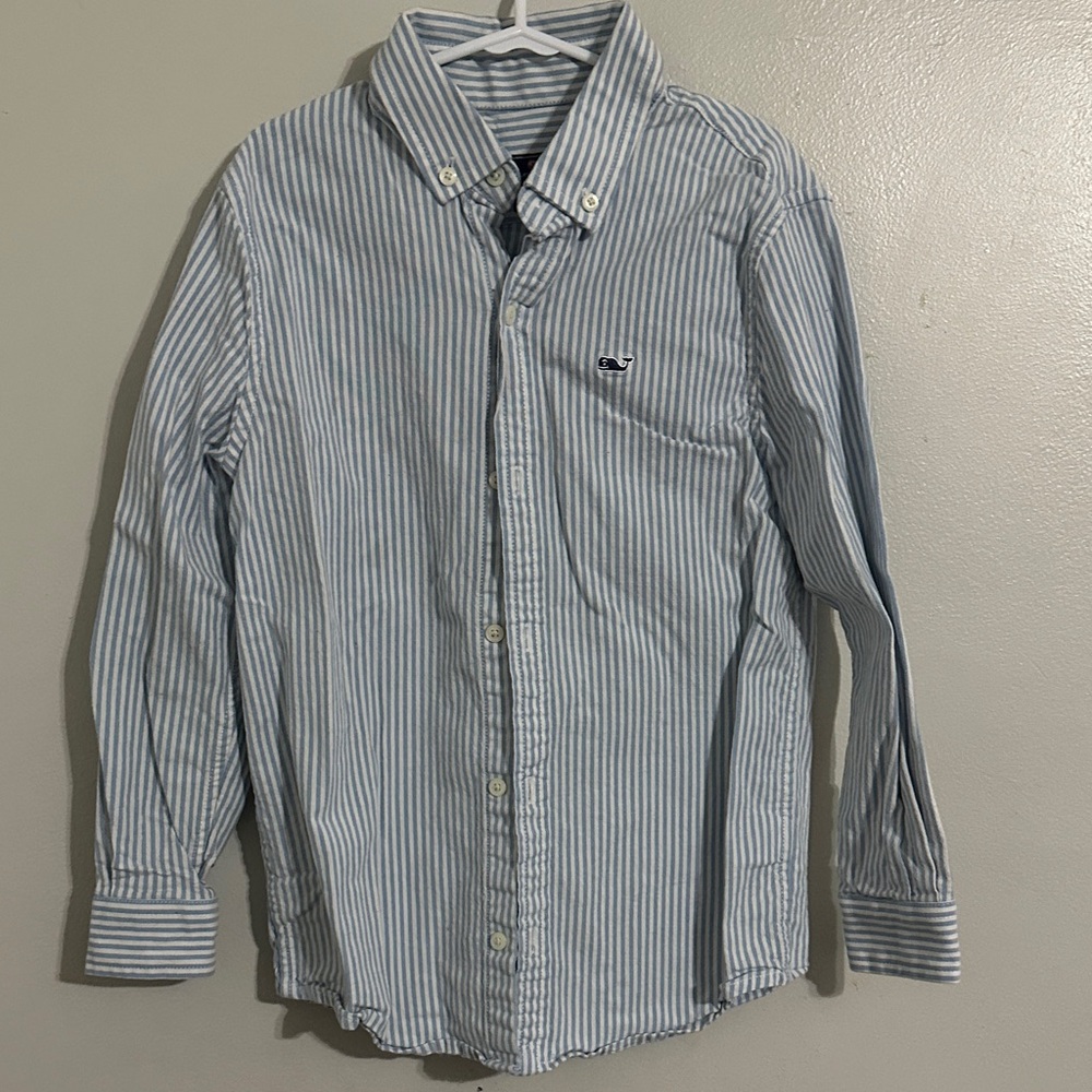 Boy Vineyard Vines Blue Striped Button Down Shirt